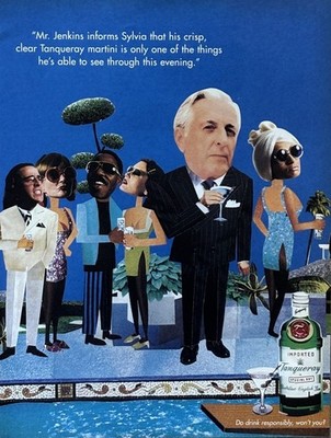 1996 TANQUERAY GIN Mr Jenkins Campaign: Do Drink Responsably Won't You? PRINT AD