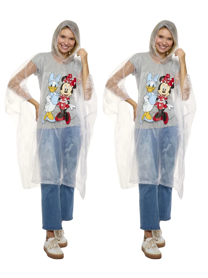 Poncho de lluvia para mujer adulto Disney Minnie Mouse y Daisy Duck paquete de 2 resistentes al agua Foto 2 de 4