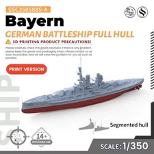 SSMODEL SSC350588S-A 1/350 Military Model Kit German Bayern Battleship Full Hull