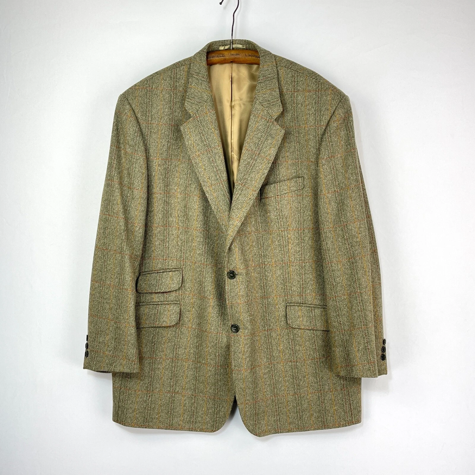 Brook Taverner Saxe Tweed Veste Homme 46R Vert Country Hacking Chasse Blazer