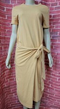 Zara RARE Midi Wrap Yellow Women's Shirt Dress Size M Short Sleeve #C