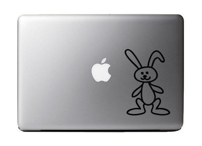 Kids Animal Doodles Bunny Rabbit Vinyl Decal for Apple MacBook Dell Laptops