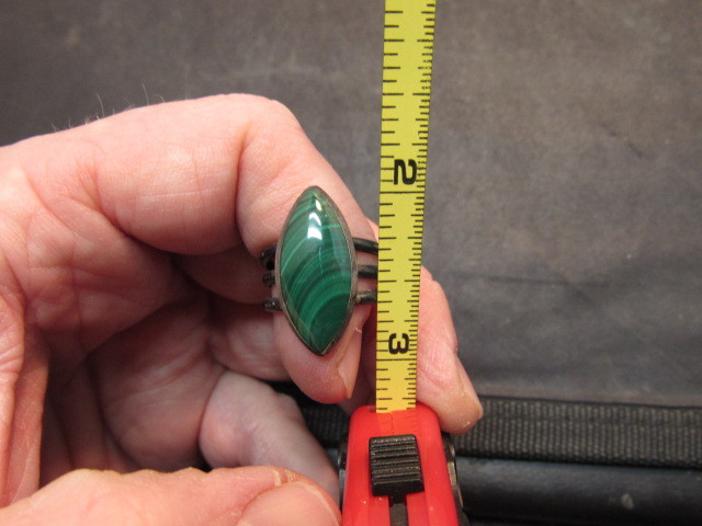 native american Malachite ring - image 9