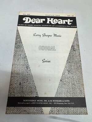 dear heart larry shayne music choral series