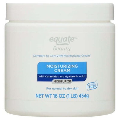 Equate Beauty Moisturizing Cream with Ceramides and Hyaluronic Acid, Normal to D