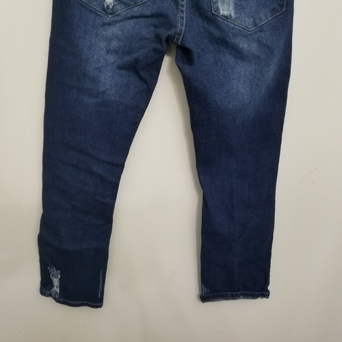 Red Rivet Womens Jeans 5 Blue Dark Wash Ripped Destroyed Skinny Stretch Cropped - 第 6/7 張圖片