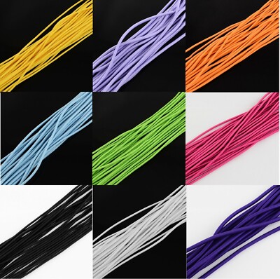 3-10 Meter Gummischnur Gummilitze 2-4mm Smokegummi Elastic Cord Rundgummi Farben