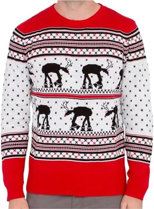 Star Wars AT-AT Reindeer Ugly Christmas Sweater - Fun Halloween Holiday Sweater - Image 3 of 4