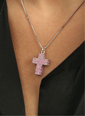 SWAROVSKI LIGHT AMETHYST 3D CROSS PENDANT NECKLACE 986893 | eBay