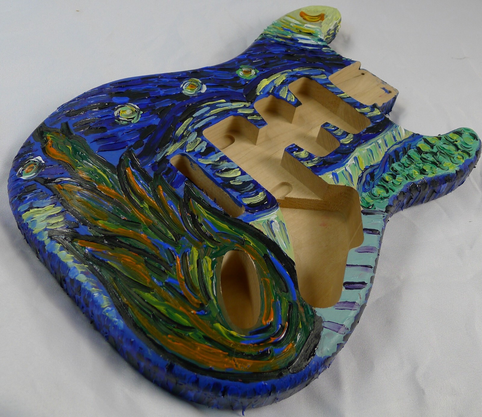 Strat Body 2pcs North American Alder HSS Hand Acrylic Oil Painting ≦3.52Ibs