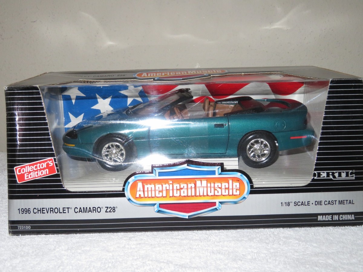 美品　絶版　Ertl　シボレー　カマロ COPO 1/18　世田谷ベース　Z28 1996 CHEVROLET CAMARO Z28 TEAL ERTL 1:18 OPENING DOORS & HOOD | eBay