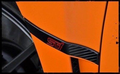 #ad 2011 2014 Subaru WRX STi OEM Limited Black Fender Badge Emblem Garnish SET Pair $82.13