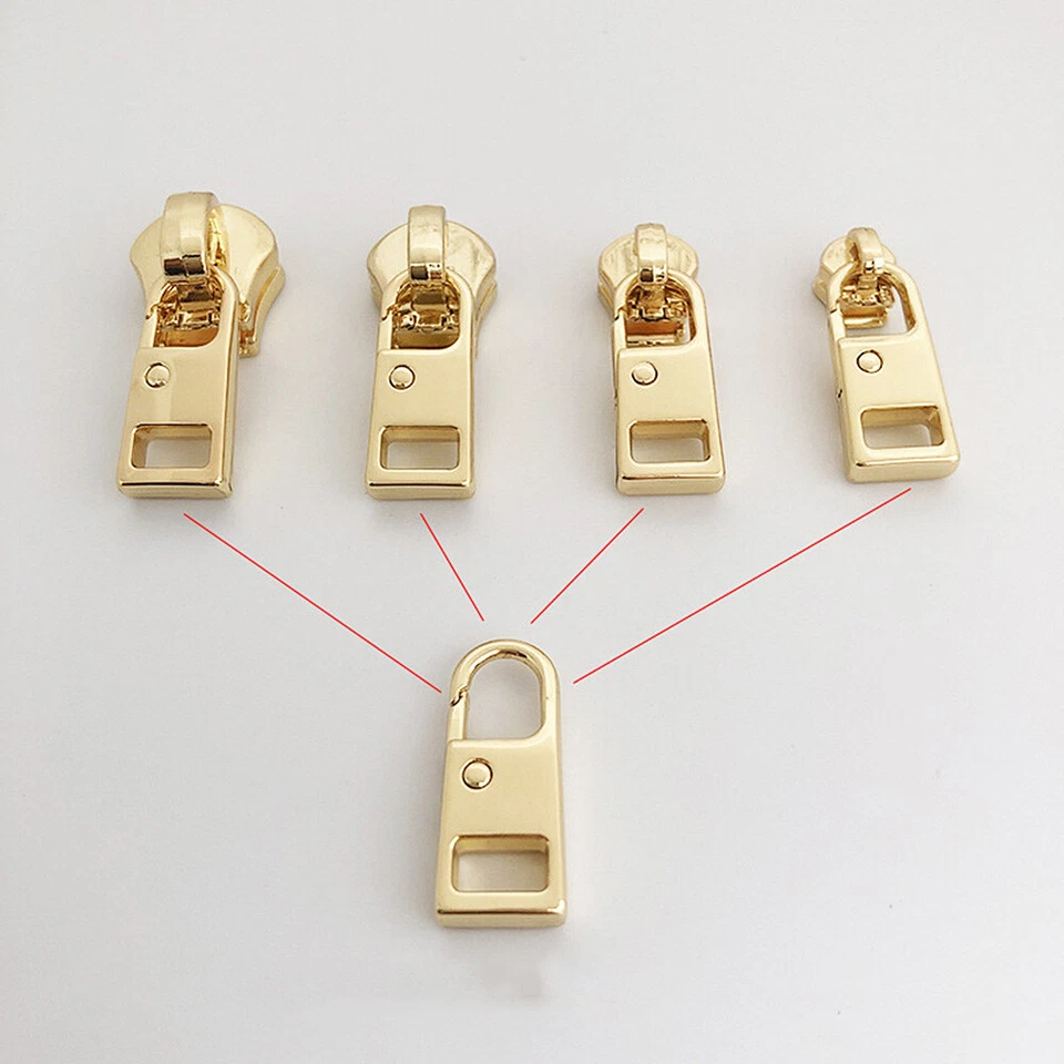 2X #3/5/8/10 Metal Zipper Head Pull Garment Slider Repair Replacement Kits DIY - Image 3 of 4