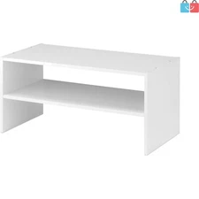 Modern White 2-Shelf Shoe Rack - Stackable Design, Perfect for Closets or Dorms