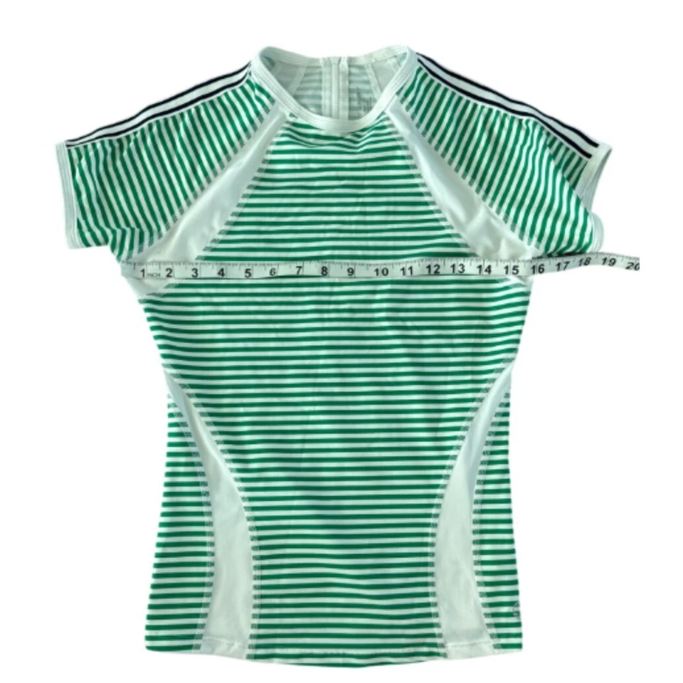 Top de natación Tory Burch deportivo protector contra erupciones a rayas manga corta atlético logotipo mediano Foto 4 de 4