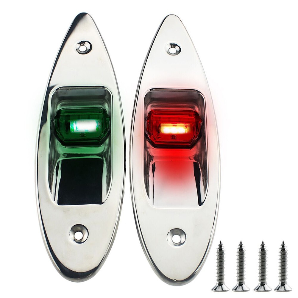 2x Red+Green Marine Boat Navigation LED Side Drop Lights Vertical