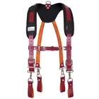 Maroon Leather work Suspenders | Tool Belt Suspenders | Grain Leather Suspender