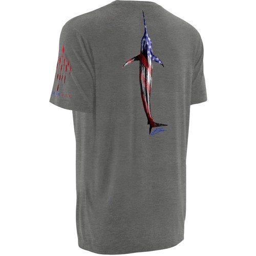 HUK K Scott Fourth 4th of July S/S Moisture Wicking Fishing Shirt