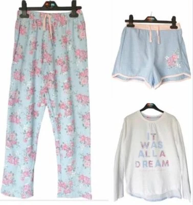 EX DUNNES Ex Store Girls 3 Piece Mix & Match Dream Floral Flower Pyjamas 8 9 10 11 12 13