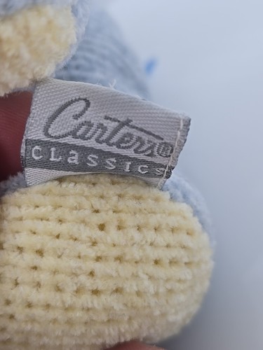 VINTAGE CARTER'S CLASSICS KNITTED BLUE & YELLOW TEDDY BEAR PLUSH ANIMAL - FLAW - Picture 6 of 7