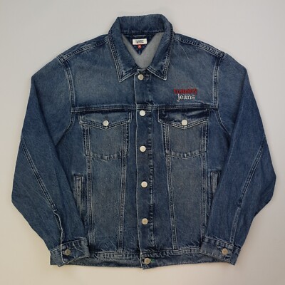 Tommy Hilfiger Jeansjacke MEDIUM Trucker Jeans Acid Blau Herren Baumwolle 100%