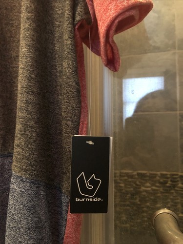 Men’s Burnside Red/Black/Blue Short Sleeve T-Shirt Size 2XL - Picture 4 of 10