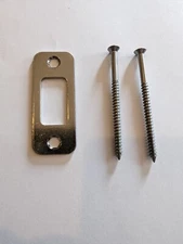 NEW SCHLAGE DEADBOLT REINFORCER STRIKE PLATE (3" SCREWS)  1-1/8" X 2-3/4" NICKEL