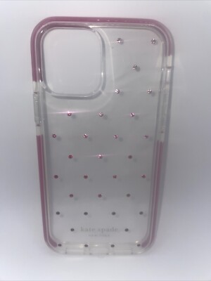 Kate Spade Defensive Hard Case for iPhone 12 - Pin Dot Gems Pink