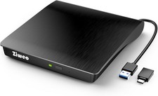 Ziweo External CD DVD Drive, Portable USB 3.0 Type-C CD Burner CD /-RW Drive