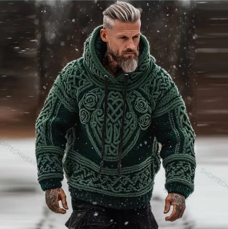 Men's Western Aztec Sweatshirts Pullover COZY BIG SIZE 4XL
