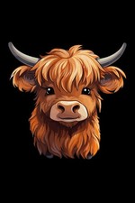 Highland Cow Cute Baby: Lined Notebook - College Ruled Paperback Work Meeting Sc