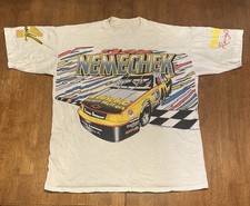 Vintage 90s Joe Nemechek Meineke NASCAR All Over Print AOP T Shirt XL 1994