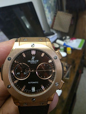 Hublot Big Bang Automatic Chronograph Rose Gold 44mm Brown Dial Leather Strap