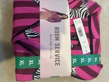 NEW Room Service Women's XL Zebra Print Pink Pajama Set