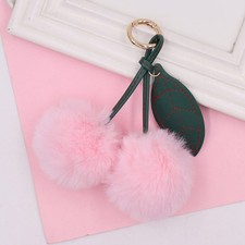 For Cherry Plush Keychain Ball Hanger for Backpack Bag or Car Accessories