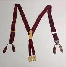 Martin Dingman Men's Braces Suspenders Burgundy Red Brass Details
