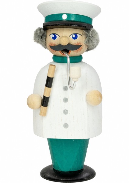RäUchermann Polizist, 14 Cm Hoch, Original Erzgebirge Von Seiffener Volkskunst-image