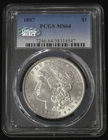 1897-P MS-64 MORGAN DOLLAR - LITTLETON SELECT GRADED BETTER DATE, SEE PICTURES