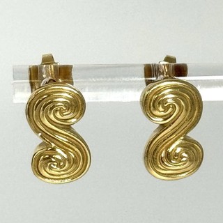 Tiffany & Co. 18k Gold Spiro Scroll Stud Earrings 5.2 Grams