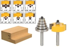 1/2" Height with 6 Bearings Rabbet Router Bit & Bearing Set - 1/4" Shank - Yonic