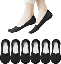 No Show Socks Womens 6 Pairs Hidden Invisible Low Cut Socks Non Slip Socks