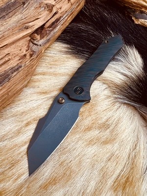 WE Knife Co. High-Fin flamed/tiger striped Titanium