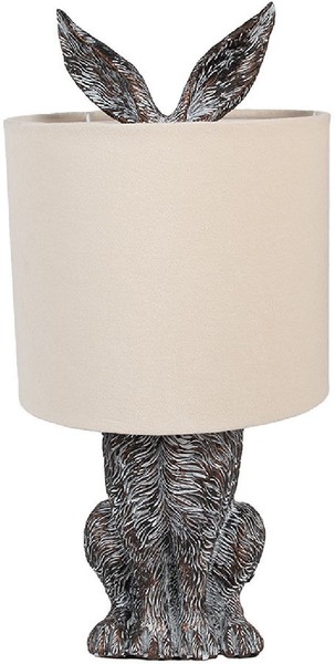 Clayre & Eef 6LMC0099VBE Tischlampe Kaninchendesign Ø20X43Cm E27 60W Braun Beige-image