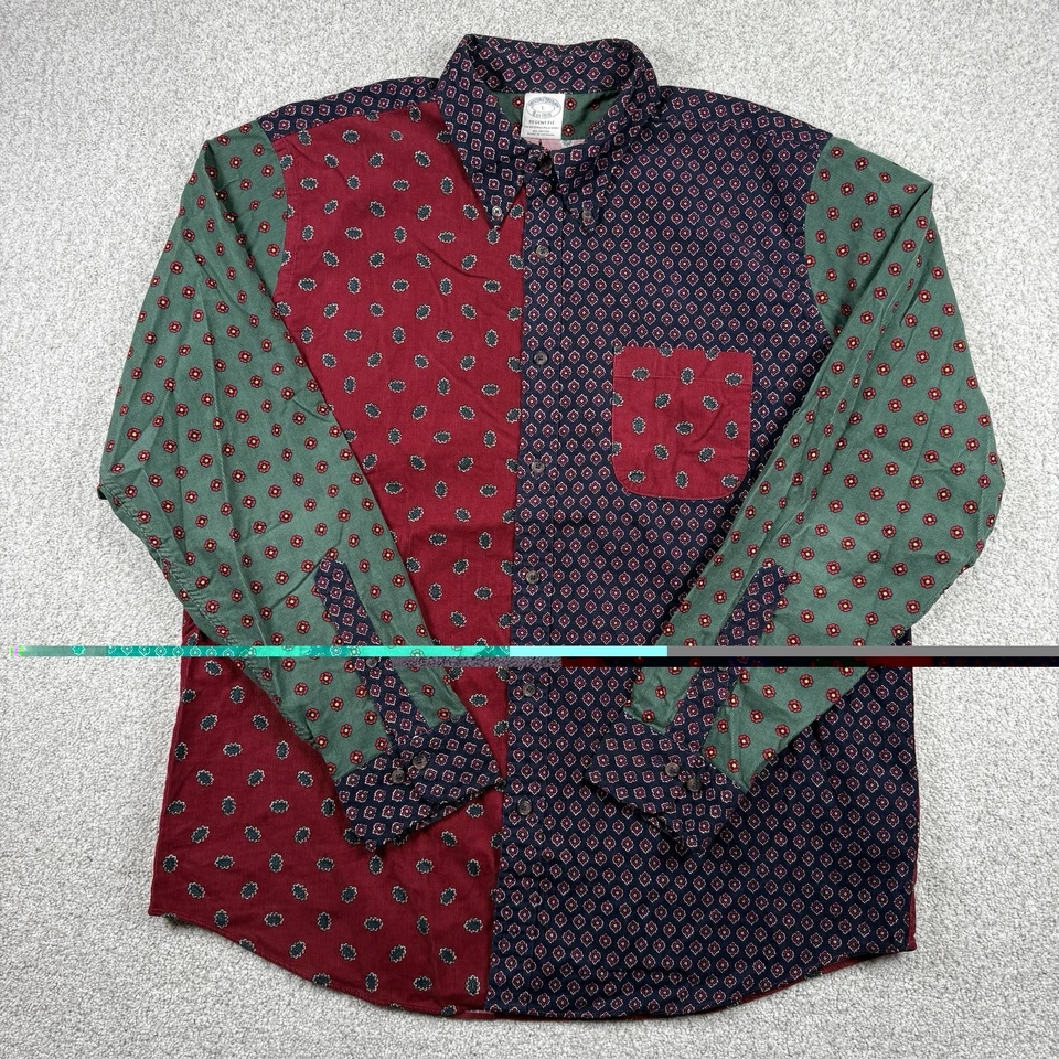 Camisa Brook’s Brothers de pana estampada en bloques de colores para hombre talla grande Foto 2 de 4