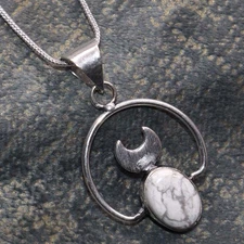 Cute Howlite 925 Silver Plated Handmade Necklace 20" Ethnic Gift JW