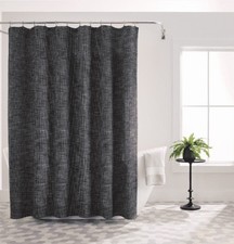 Waffle Textured Shower Curtain 72" x 72" Heathered Grey Yarn Poly / Cotton