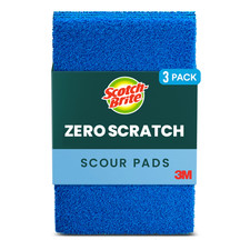 Scotch-Brite Zero Scratch Scour Pads: 6 in. x 3.8 in. Blue  3-pack