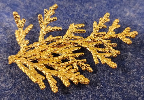 Vintage Natures Creations CYPRESS Leaf Brooch Pin.