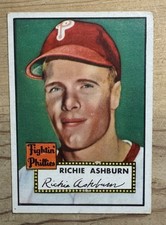 1952 Topps Richie Ashburn #216 Philadelphia Phillies HOF VG Clean