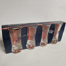 4 VERRES A SHOT SOUFFLÉS EN CRISTALLIN SCHUBERT / WODKA WYBOROWA